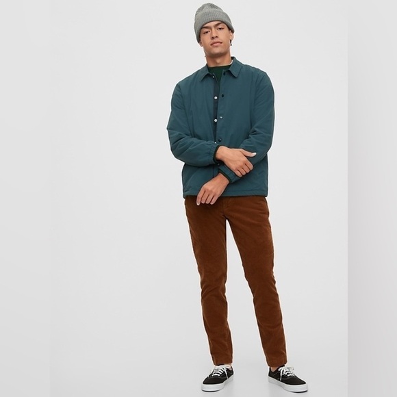 GAP Nylon Snap Button Point Collar Lightweight Navy Blue Coach Jacket - Picture 4 of 13